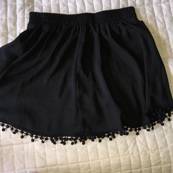 cute black shorts w detail at the bottom WORN ONCE - Picture 3 of 5